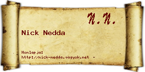 Nick Nedda névjegykártya